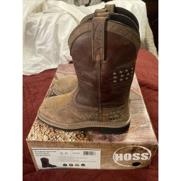 NWB Hoss Rushmore Soft Toe Boot Brown Leather Cowboy Western Stars Men Sz 5.5 M‎ - Picture 6 of 16